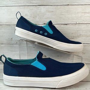 Columbia PFG Slip On Sneakers Mens 7 Blue Mesh Deck Shoe Loafer Bass Fishing